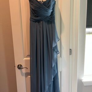 David's Bridal Blue Strapless Gown for Weddings